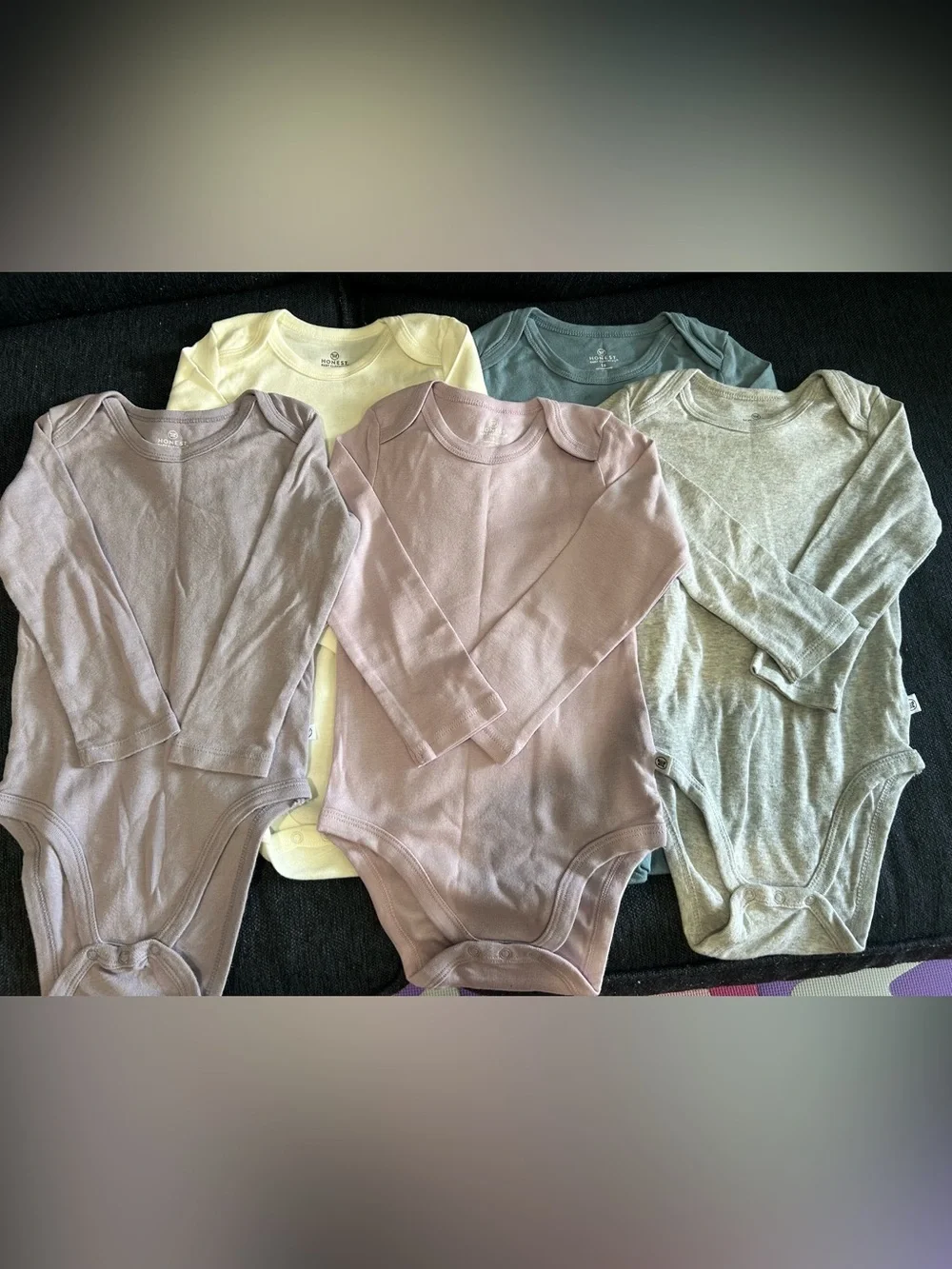 Honest Brand 5-Pack Long Sleeve Baby One-Piece Bodysuits